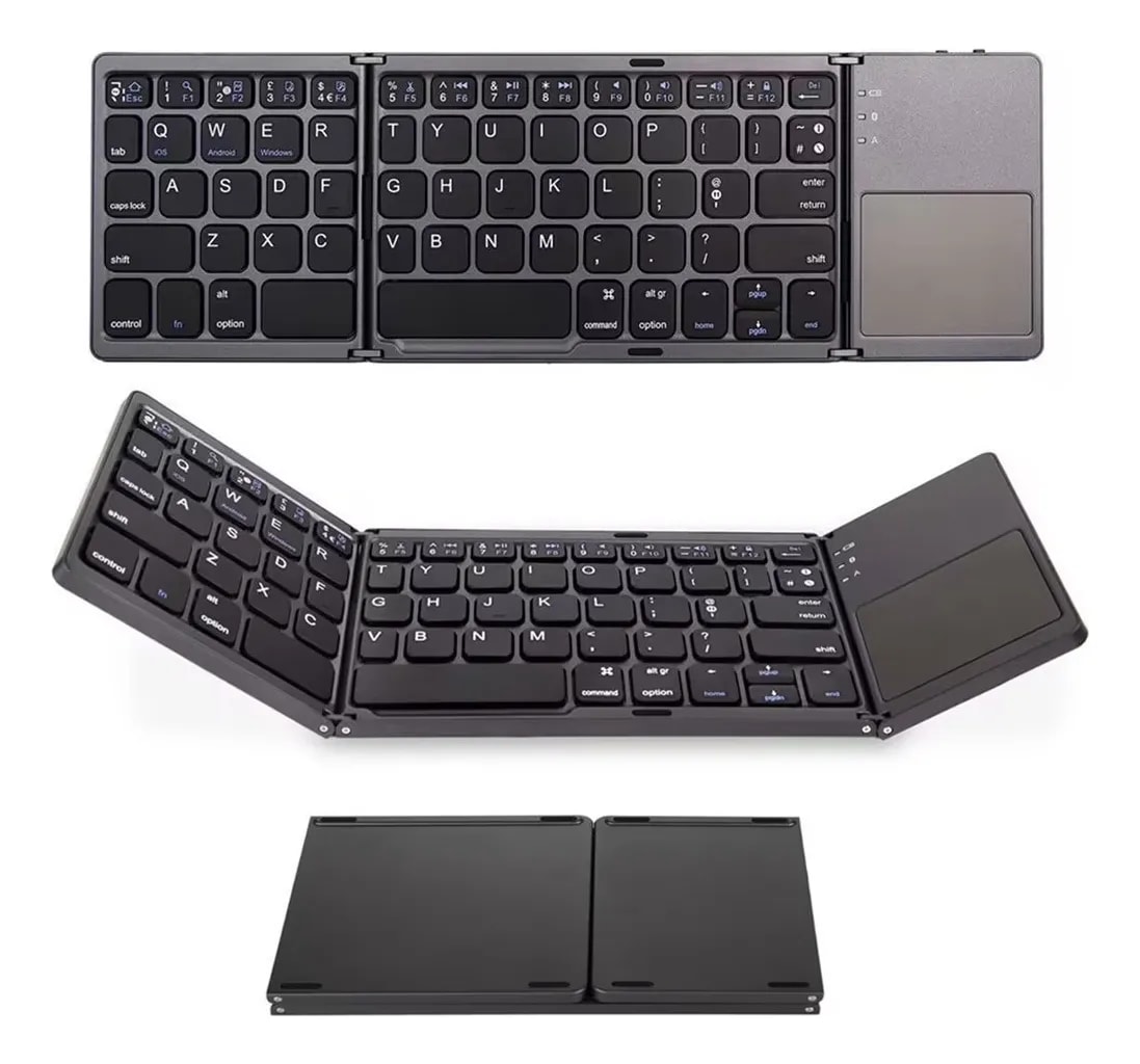 Teclado Bluetooth Inalámbrico Touchpad Plegable Negro3