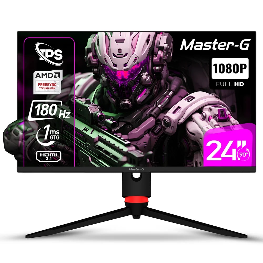 Monitor Gamer Led MastR G 24' FHD IPS PIivote 90 180HZ 1MS MGMG2440, Open Box3