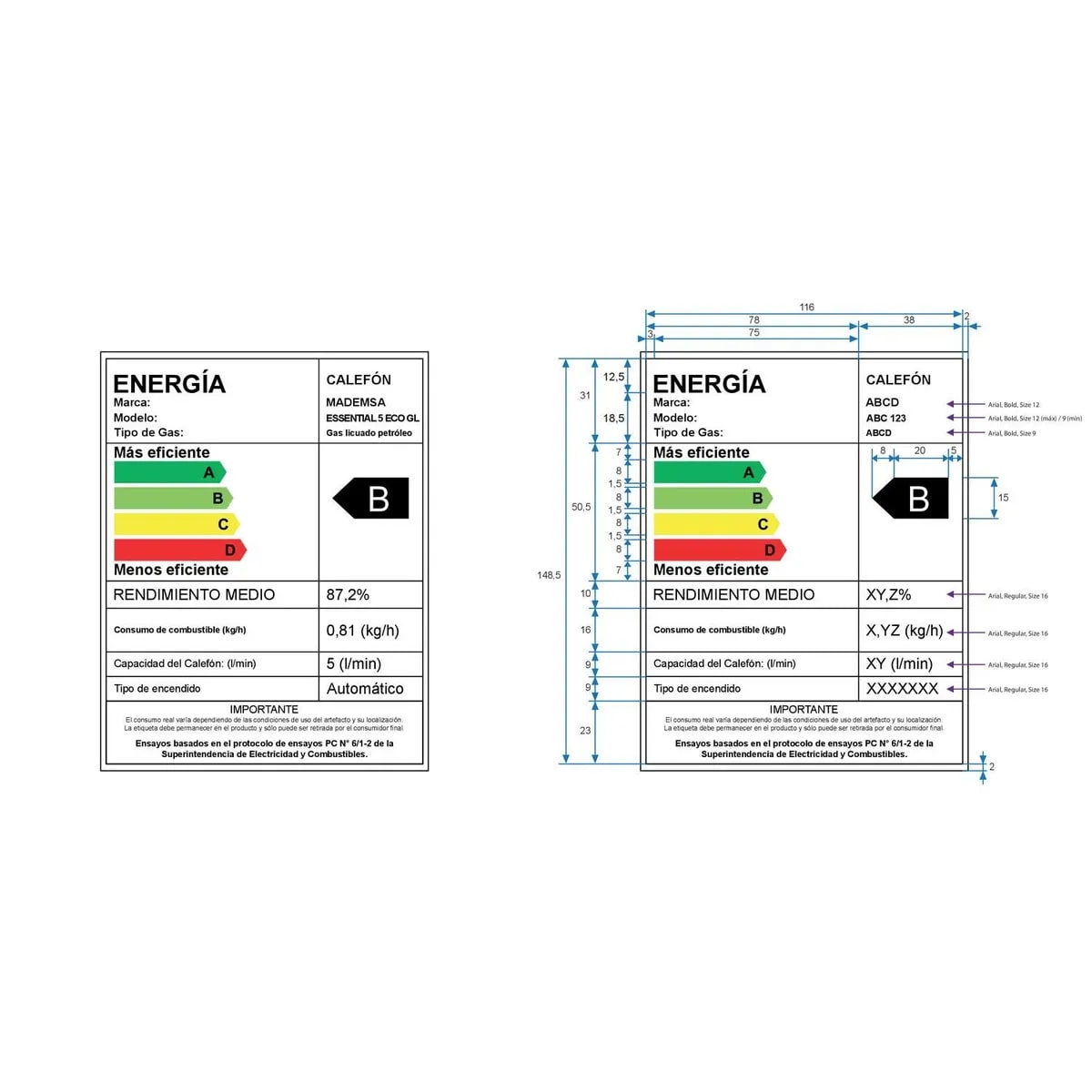 Calefont Gas Licuado Mademsa 5 Litros Tiro Natural Ionizado4
