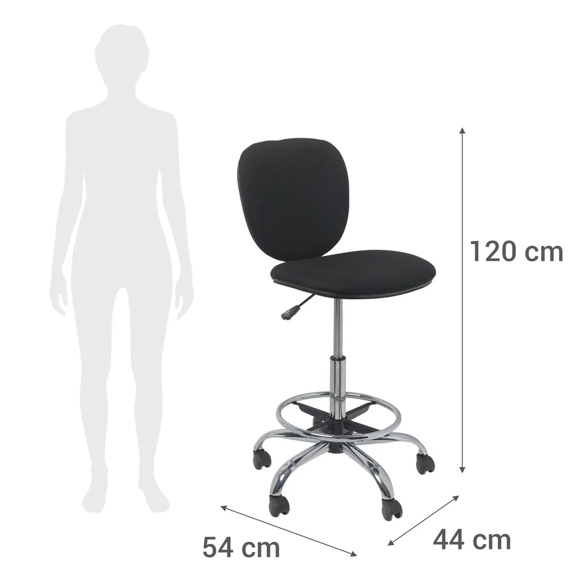 Silla Escritorio Cajero  Just Home Collection Negro7
