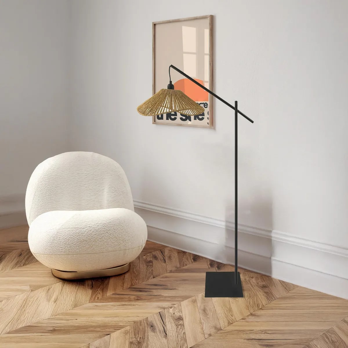 Lámpara pie Beige Mood  45x148 cm2