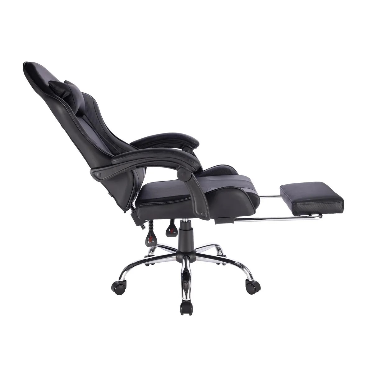 Silla Gamer Escritorio Masaje Just Home Collection  Reposapiés Matrix Negro6