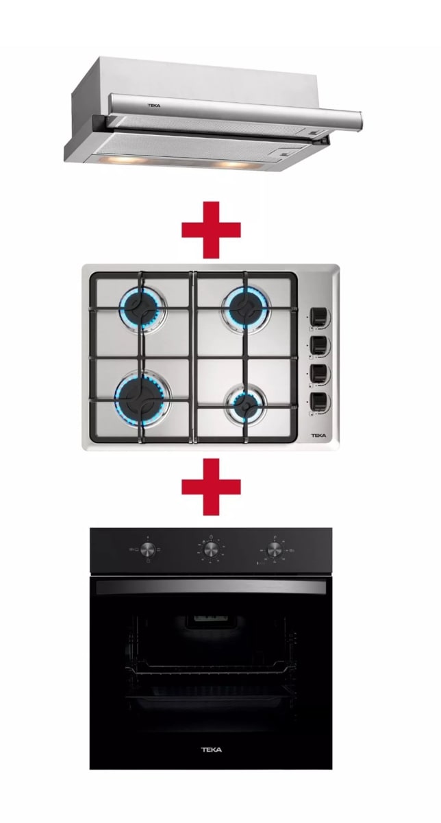 Kit Empotrable Horno Eléctrico HBB5360FBK + Encimera a Gas HLX540KBB0C + Campana TL6310  Teka Inox.1