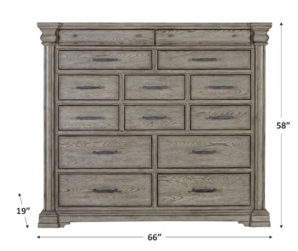 Cómoda Pulaski Furniture  principal Madison Ridge de 14 cajones, color topo Heritage4