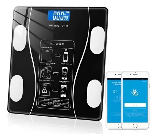 Pesa Personal Vidrio Templado Max 180k Negra2