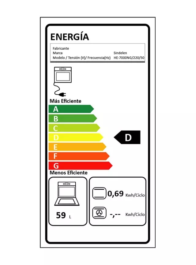 Horno Empotrable Sindelen 59 Litros HE-7000NG Negro6