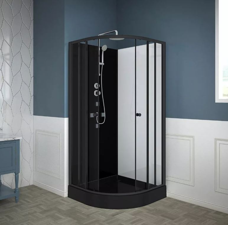 CABINA DE DUCHA CURVA SENSI DACQUA 90X90X205 NEGRA2