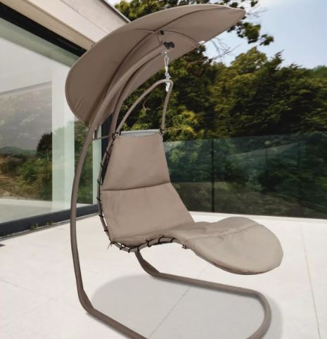 Reposera Colgante Con Cojín Y Soporte Jhc Taupe2