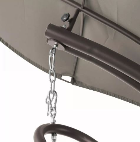 Reposera Colgante Con Cojín Y Soporte Jhc Taupe4