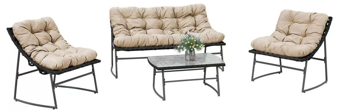 Juego De Living Just Home 3 Sillas Beige Florencia1