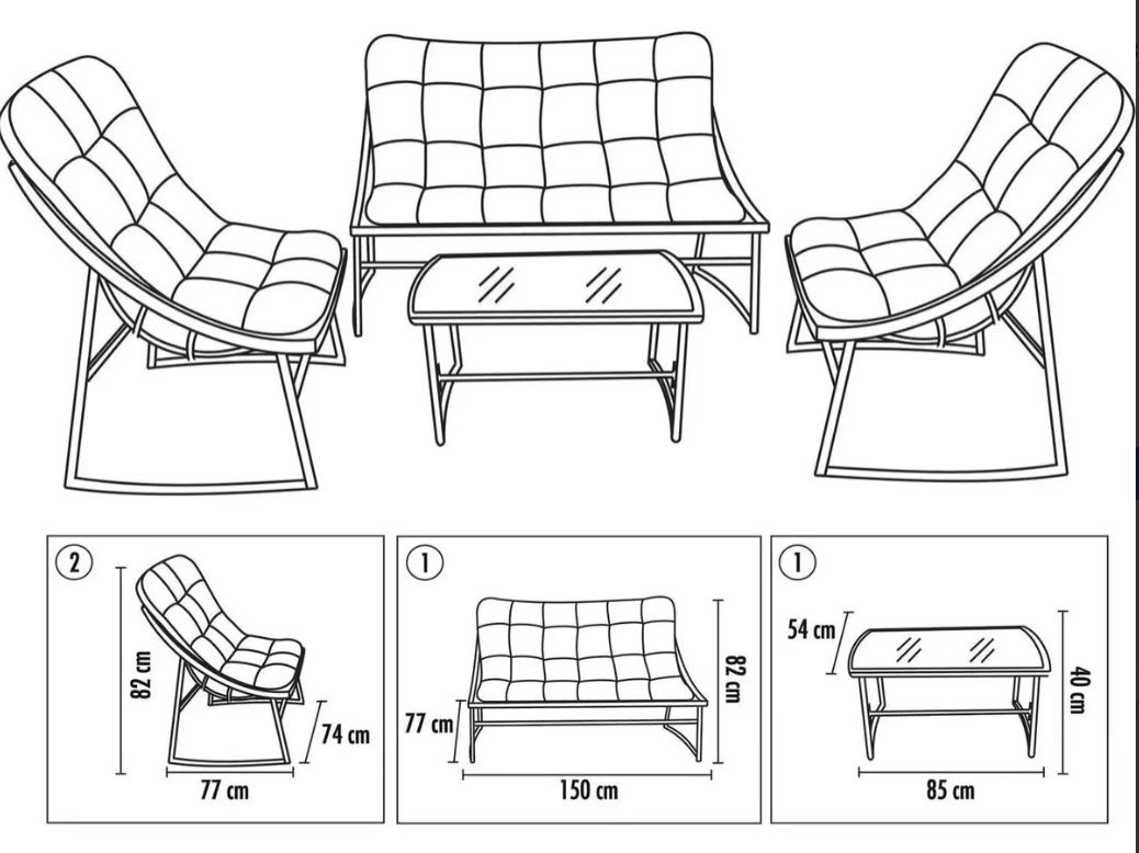 Juego De Living Just Home 3 Sillas Beige Florencia4