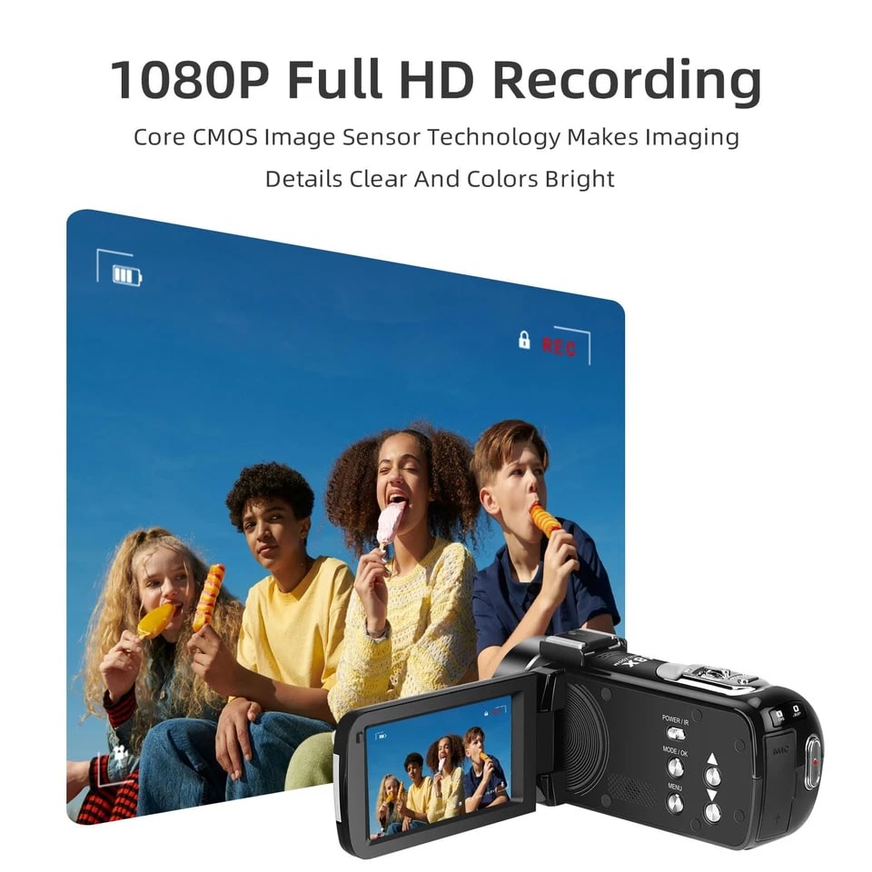 Video Camara Ordro HDV-B320, 30MP, 1080 full HD. Negro3