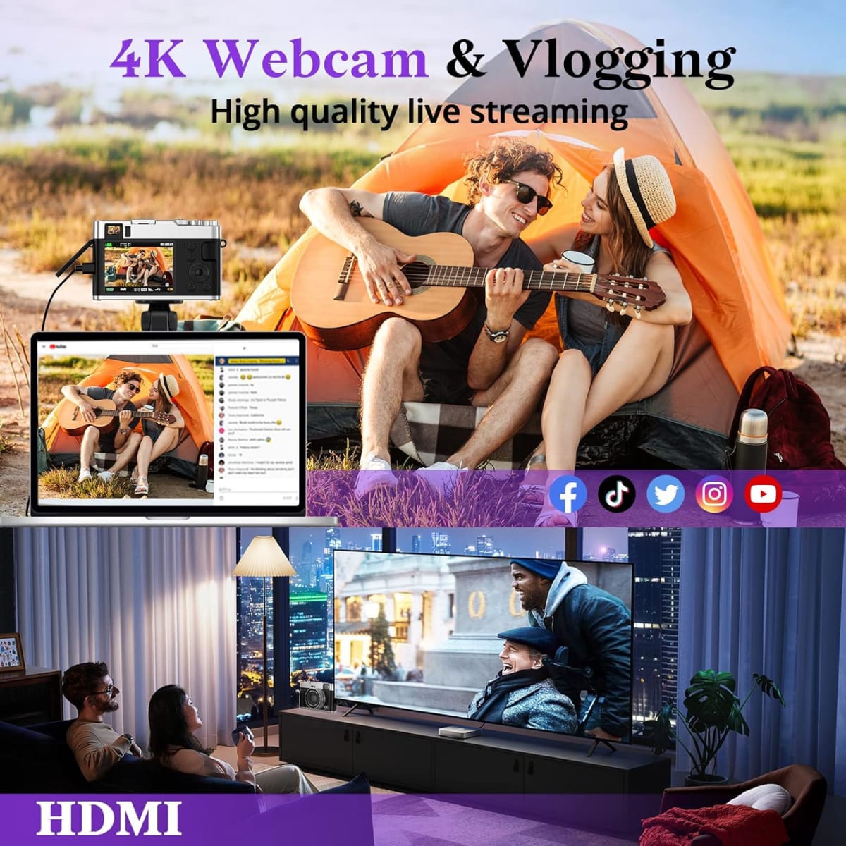 Cámaras digitales 4K 48MP RENVMEXY DC202L 64GB Negro3