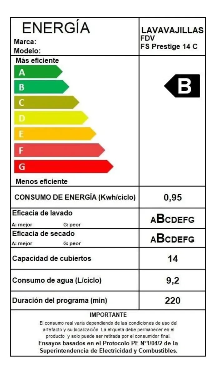 Lavavajillas Free Standing Fdv Prestige , WQP12-7635K, 14 Cubiertos Negro, Caja genérica5