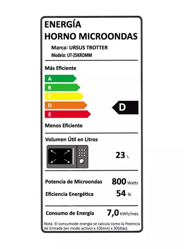 Microondas Digital Ursus Trotter   800W 23 Litros UT-25KROMM5