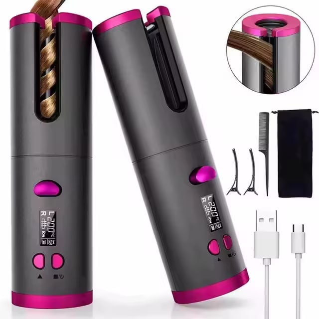 Rizador de pelo automático recargable-Gris2