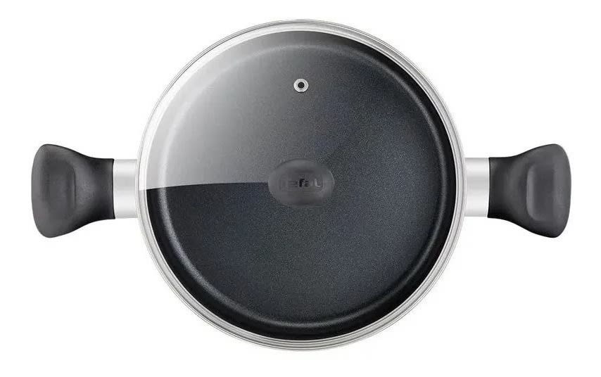 Olla antiadherente 30cm con tapa negro super cook g6 tefal, caja dañada2