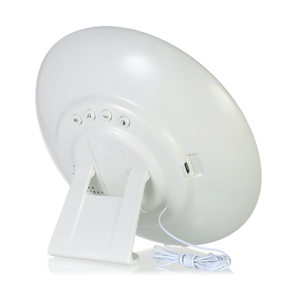 Reloj despertador digital Decdeal con luz de despertador, simulación de amanecer y atardecer, radio2