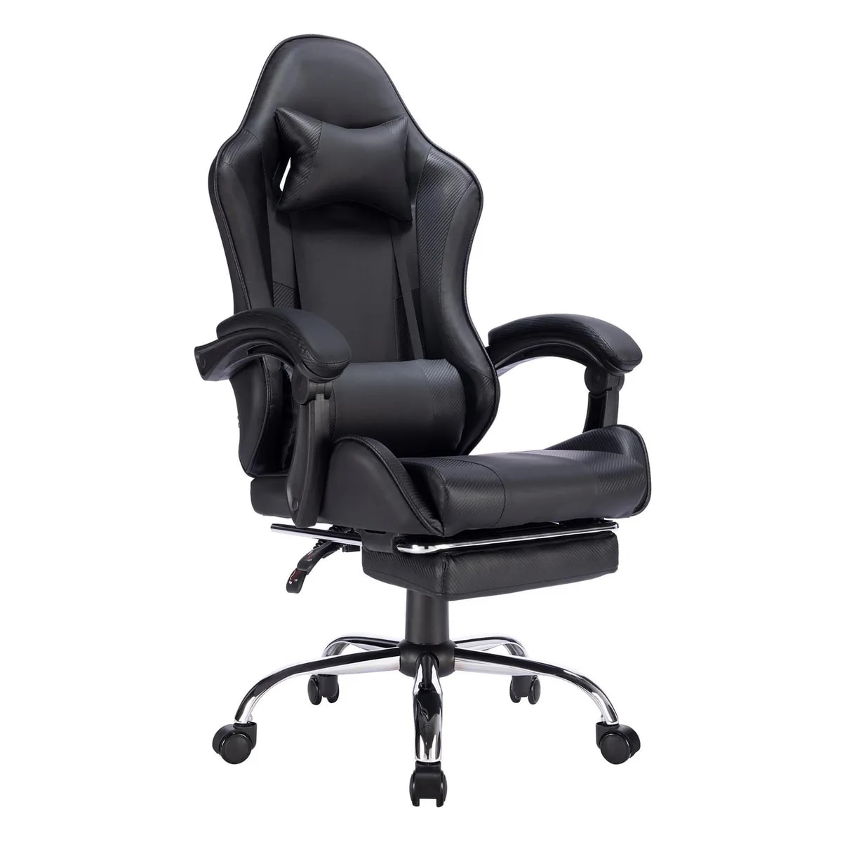 Silla Gamer Escritorio Masaje Just Home Collection  Reposapiés Matrix Negro2