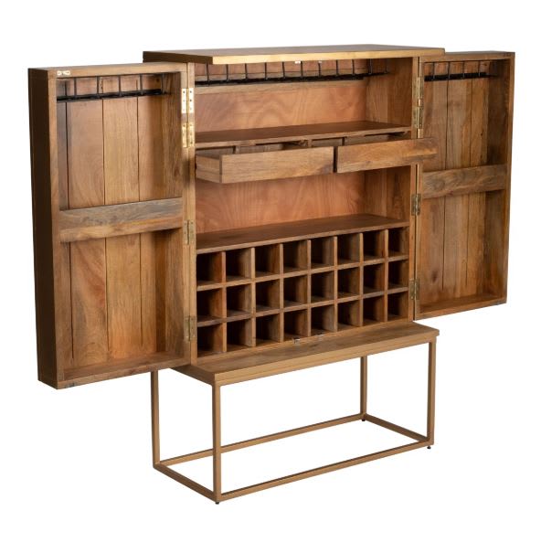 Bar decorativo de madera maciza Nerra de 2 puertas3