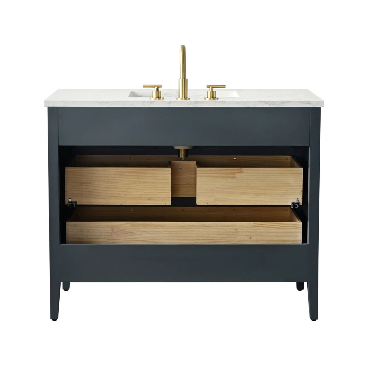 Vanitorio Ebern Bilroy Egremt Marmol Carr 106x56x86 Cm Baño Azul Petróleo Tres Agujeros6