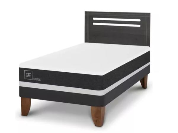 Cama Europea Ortopedic 1.5 Plazas Cic + Respaldo gris1