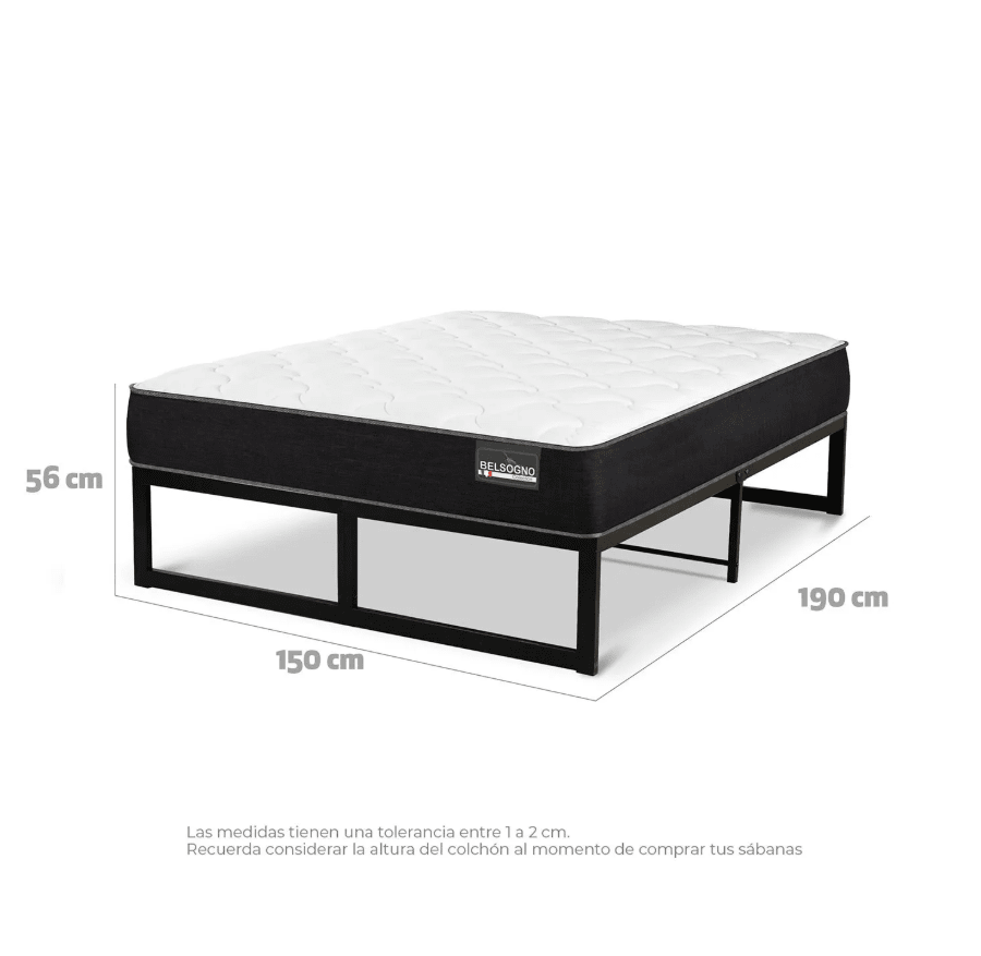 Cama Iron Smart Belsogno Plus Black 2 Plazas3
