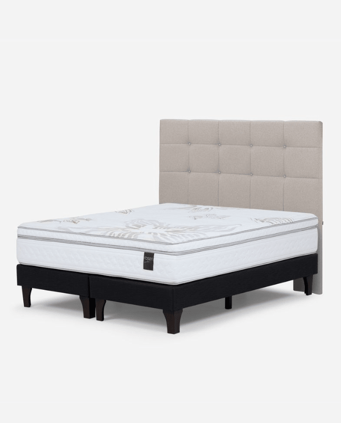 Cama Europea Art 4 Rosen, 2 Plazas, Base Dividida + Respaldo1