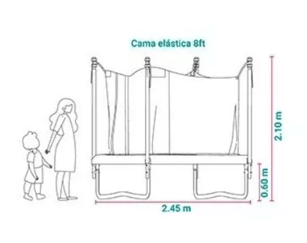 CAMA ELASTICA DO IT 2.44MT 8FT MULTICOLOR MISCELANEOS ST2