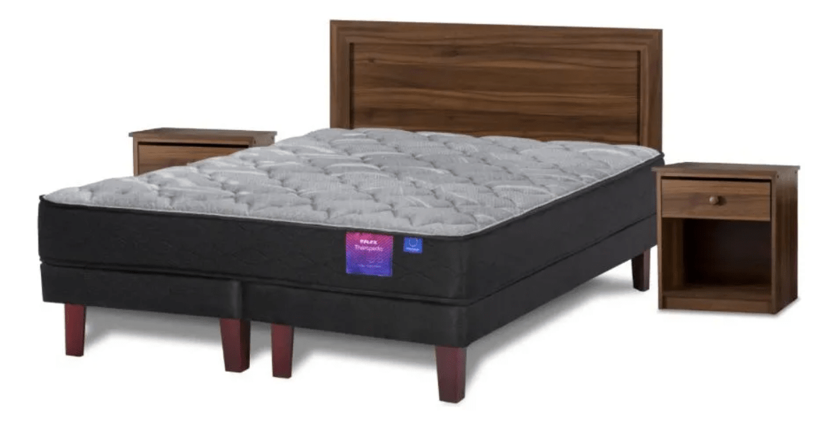 Cama Europea Therapedic Plus 2 Plazas Flex + Set Asturias1