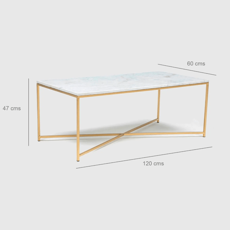 Mesa De Centro Imperial Basement Home Blanco/Dorado3