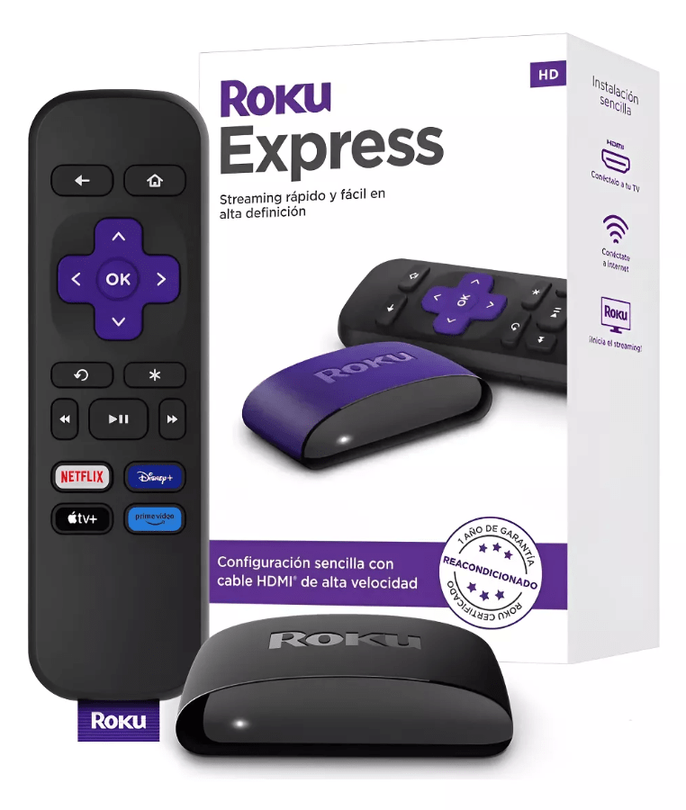 Roku Express 3960 Streaming 2024 Netflix, Star+, Youtube (Reacondicionado)1