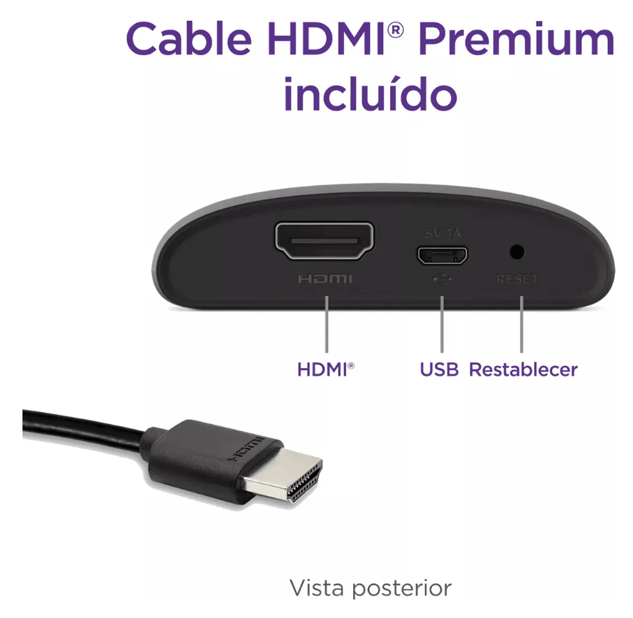 Roku Express 3960 Streaming 2024 Netflix, Star+, Youtube (Reacondicionado)2