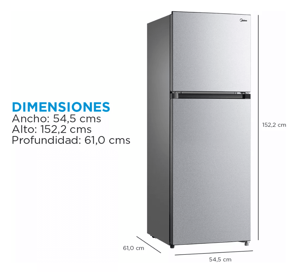 Refrigerador Top Freezer,  Midea Modelo Plata Mdrt346, 108 Litros  * Con abolladura *2
