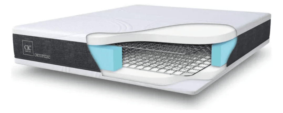 Cama Europea Newortoped 1.5 Plazas + Respaldo + 1 Velador Cic3