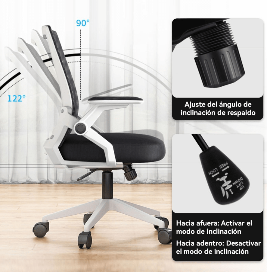 silla de oficina VIDITA modelo RB20024 BLANCA4