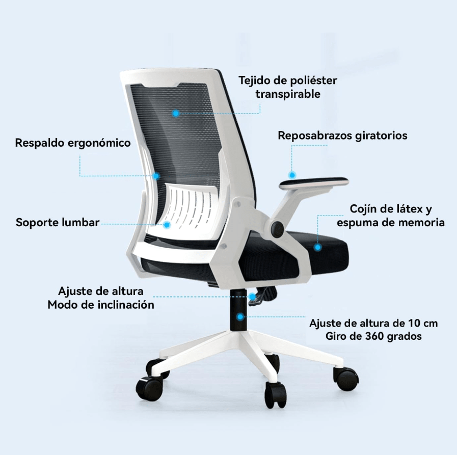 silla de oficina VIDITA modelo RB20024 BLANCA5