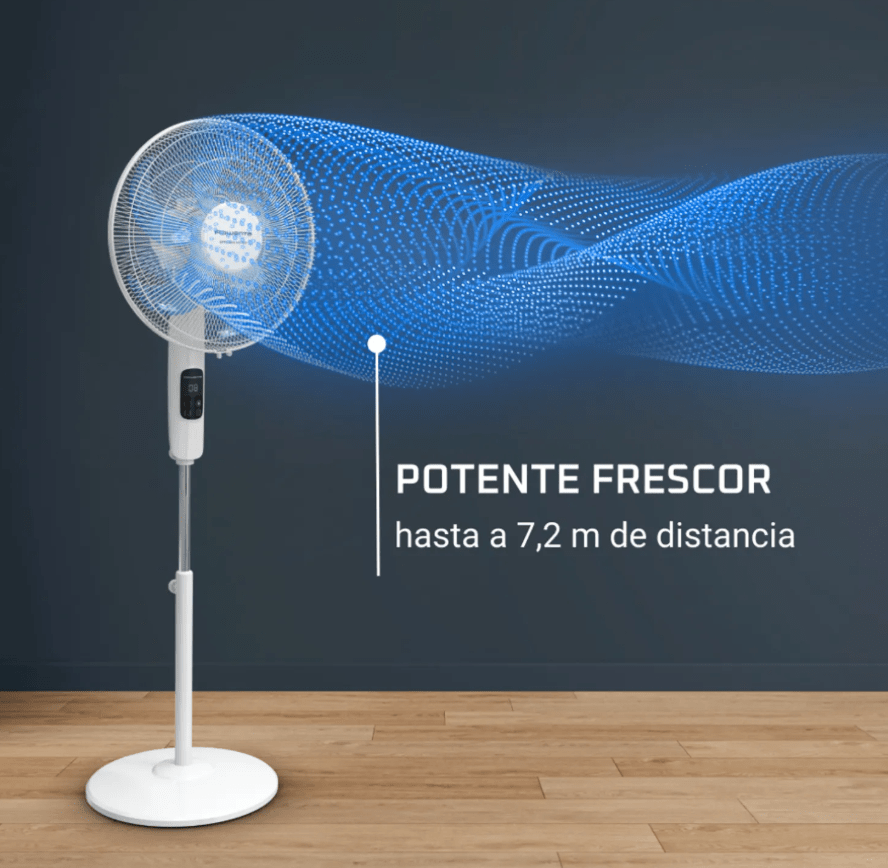 Ventilador pedestal Turbo Silence Fan 16'' 32 W Rowenta, caja con desgastes2