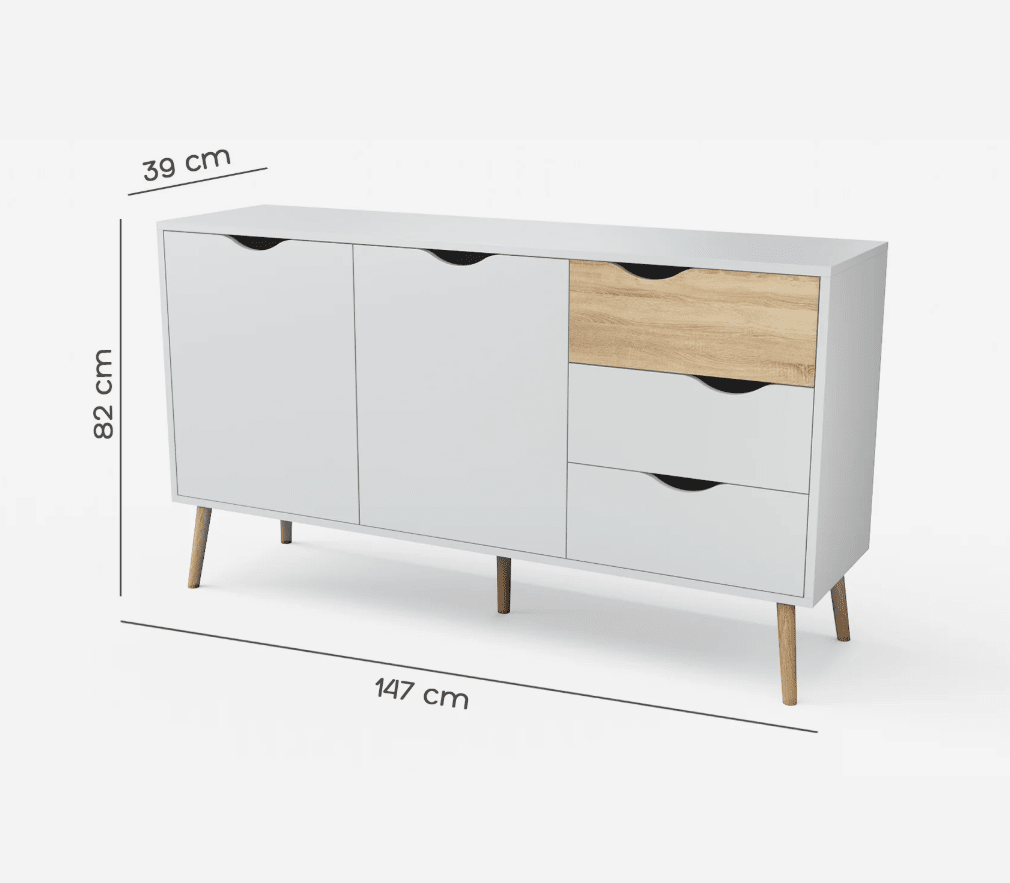 Aparador Buffet Top Living Bergen con Puertas y Cajones relan3