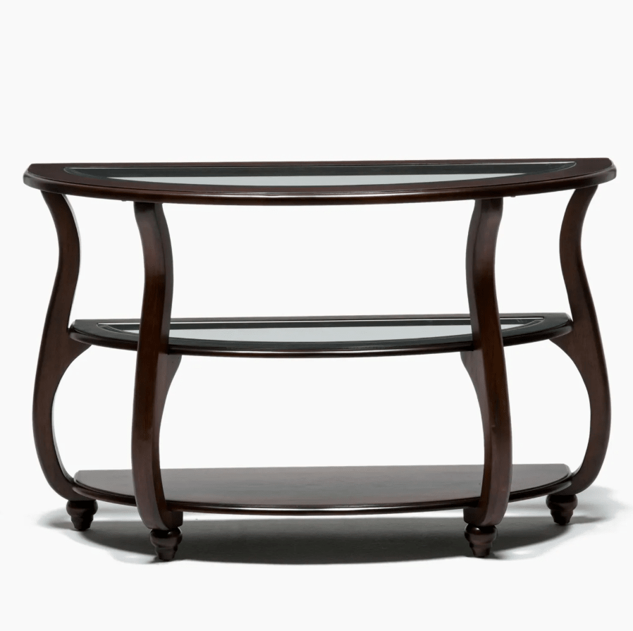 Arrimo Roberta Allen Cairo Semicircular Madera Y Cubierta Vidrio1