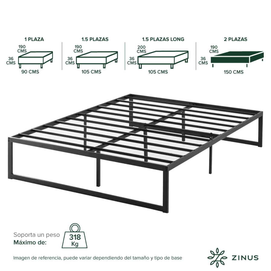 Base de cama ABEL Zinus 2 plazas1