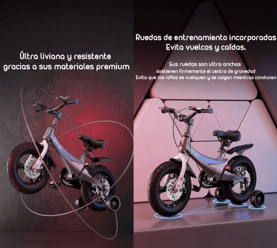 Bicicleta Infantil 5-8 Años Niña Aro 16 Lubabycas Rosada2