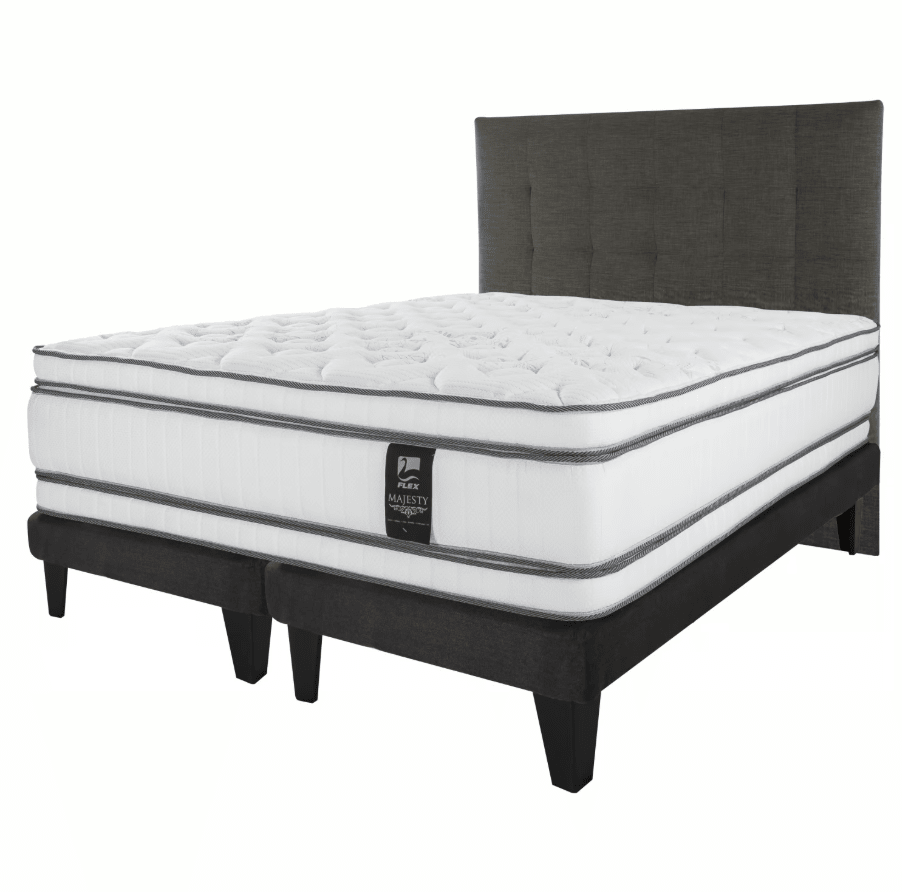 Cama Europea Majesty 2 Plazas Flex + Respaldo Design Grafito1