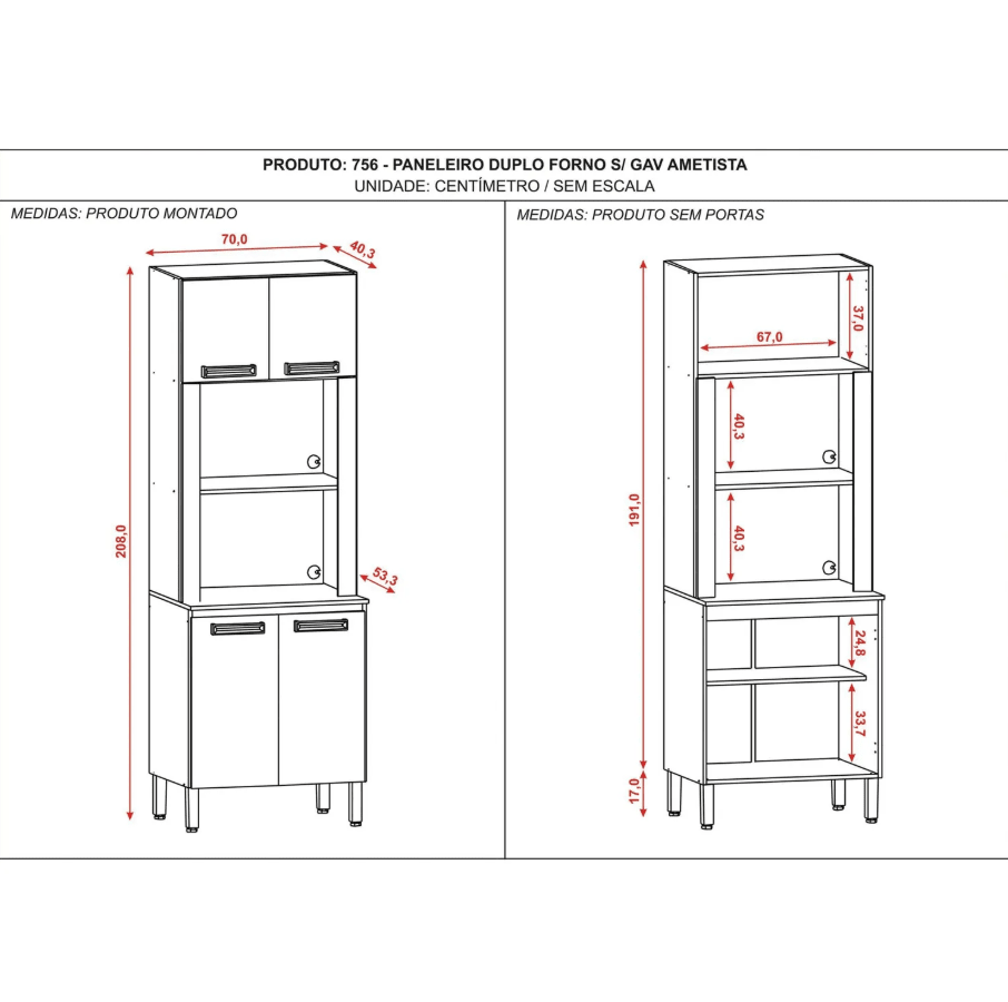 Cocina Ametista 260 cm KIT PARANA10