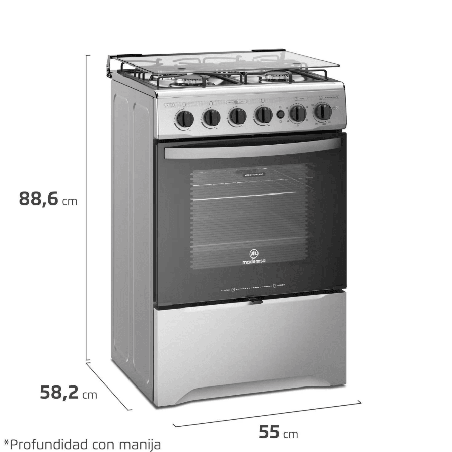 Cocina MADEMSA a Gas 4 Platos Silver M 795 T5
