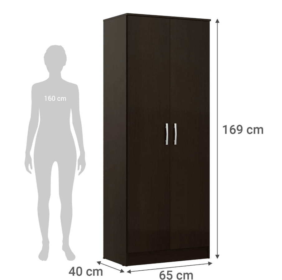 Combo closet 2 puertas + cómoda 3 cajones chocolate casa bonita3