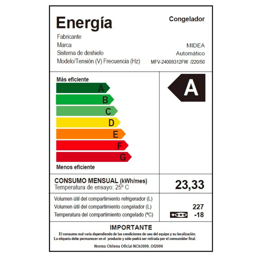 Congelador Midea Freezer Vertical 227 Lt4