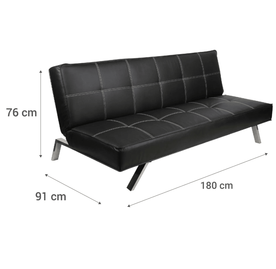 Futón Niza 180x91x76 cm Homy negro5
