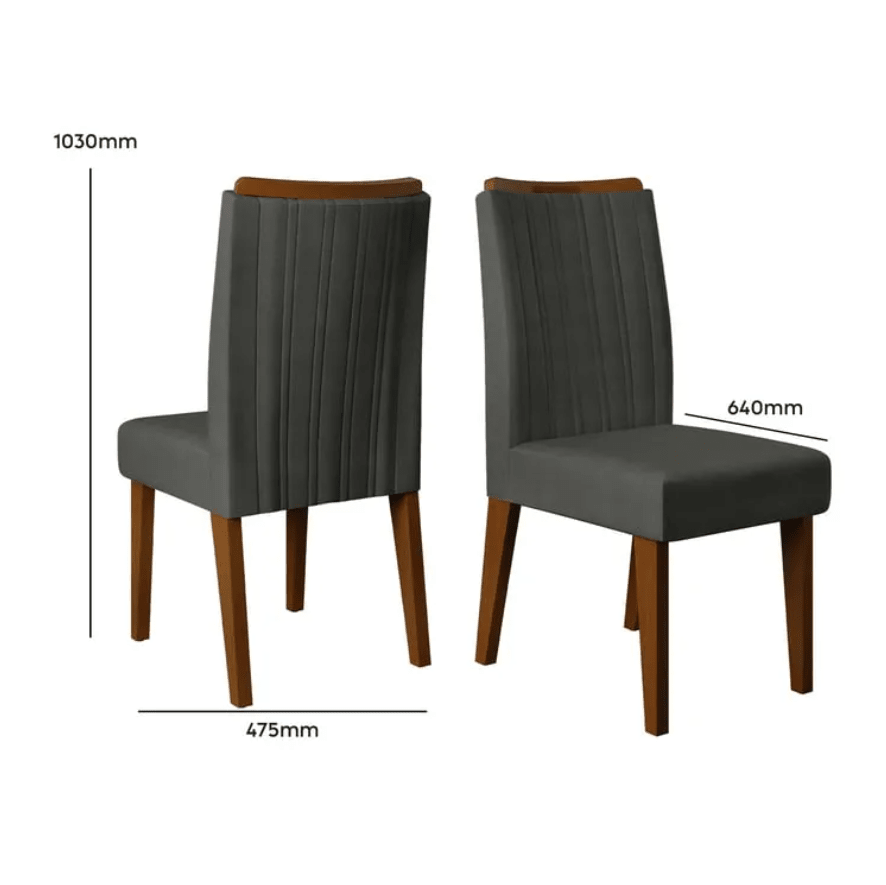 Juego de Comedor DI PORETTI Billie 8 Sillas Mesa Rectangular 100x82x200 cm2