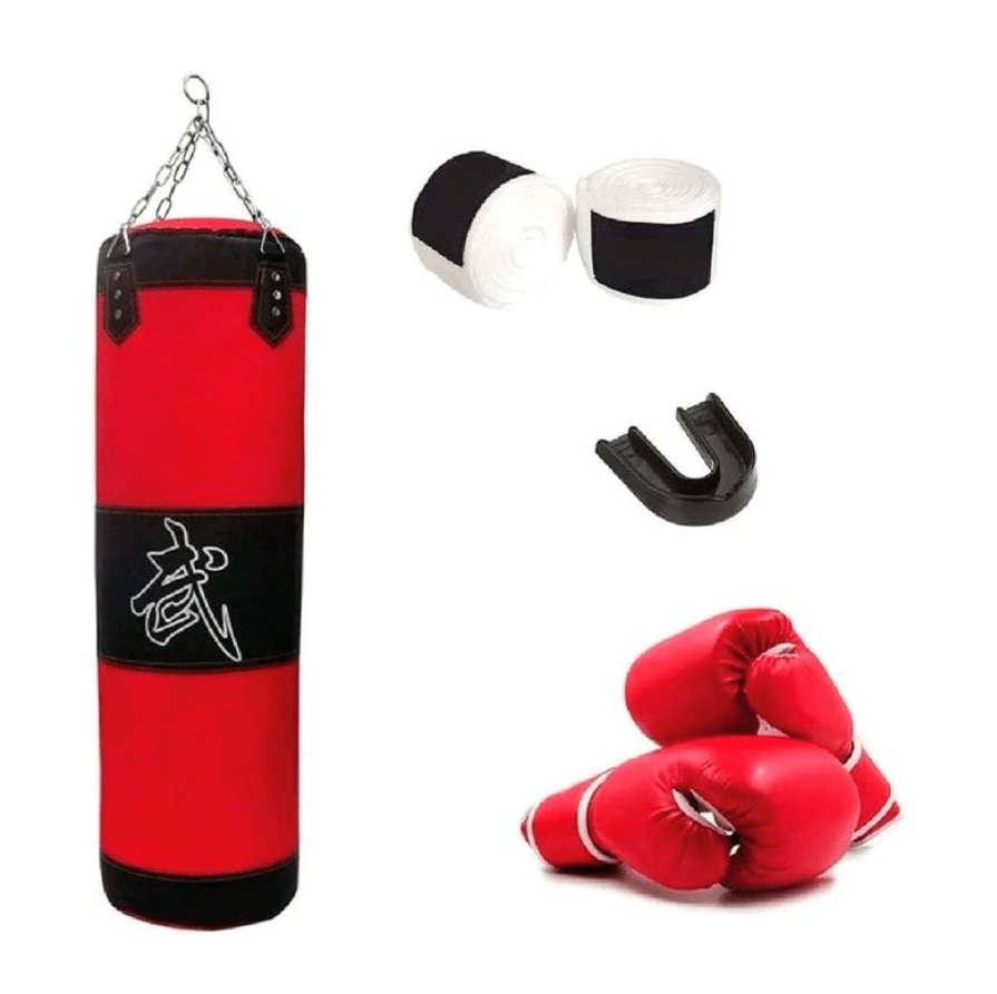 Kit Bolsa de Boxeo con Guantes y Protector Bucal Lumax1